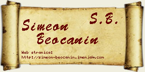 Simeon Beočanin vizit kartica